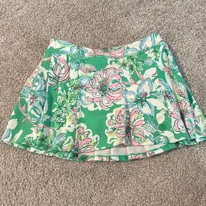 Lilly Pulitzer Green Pink Skater Skort Resort Wear